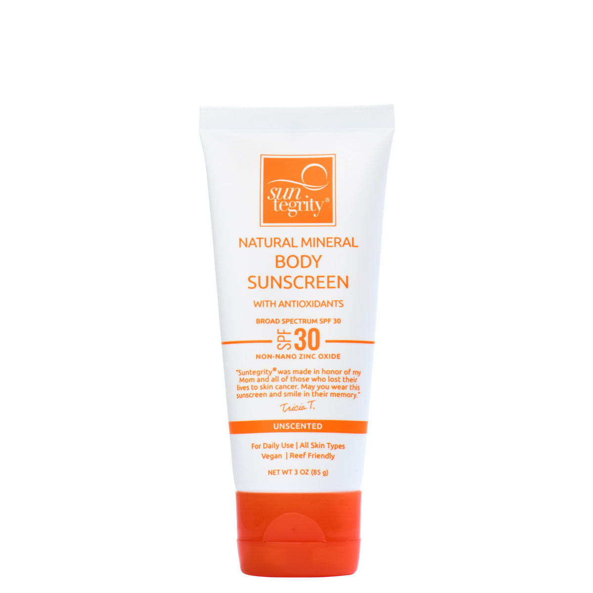 Suntegrity UNSCENTED Natural Mineral Body Sunscreen SPF 30 (3 oz)