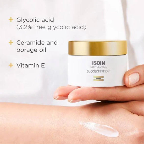ISDIN Glicoisdin® 8 Soft Glycolic Face Cream (1.76 oz)             USE CODE "ISDIN28" to receive 28% OFF in your cart ($54 retail).